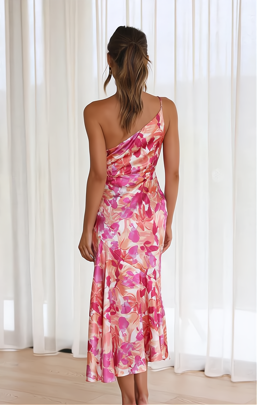 Abito Rosa a Fiori per Donna