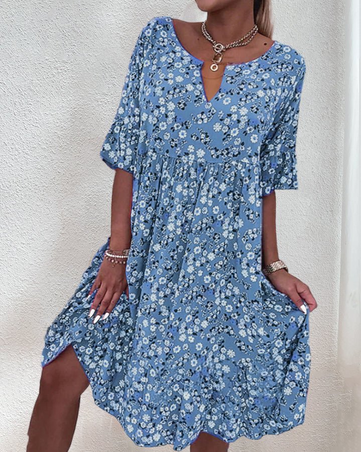 Abito Midi Floreale con Vestibilità Fluente da Donna